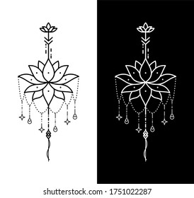 geometry of black and white monoline tattoo designs