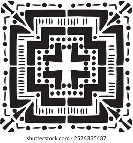 Geometry black white repeat abstract seamless pattern. Vector illustration on white background