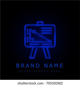 Geometry blue chromium metallic logo