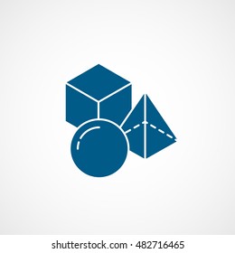 Geometry Blue Flat Icon On White Background