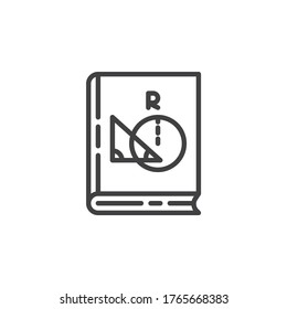Geometry book line icon. linear style sign for mobile concept and web design. Algebra book Book outline vector icon. Symbol, logo illustration. Vector graphics