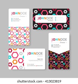 Geometry Business Card Template. Cover, Flyer, Leaflet Template. Corporate Template. Geometric Concept. Vector Stock.