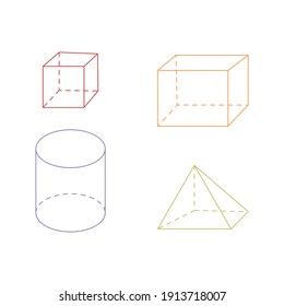 Geometrie Cartoon doodle handgezeichnet Konzept Vektor kawaii Illustration.