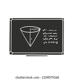 Geometry Chalk Icon Silhouette Illustration. Math Education Formula Vector Graphic Pictogram Symbol Clip Art. Doodle Sketch Black Sign.