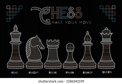 Geometry chess vector illustration detailed and easy to edit