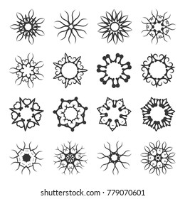 Geometry Circle Ethnic Style Pattern on White Background. Vector