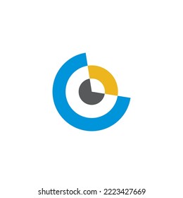 icono de letra de círculo de geometría