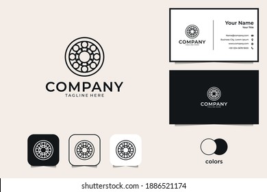 geometry circle logo design and business card