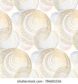 geometry circle round pattern. rose gold abstract geometry luxury style seamless pattern.  elegant chic vector illustration for surface design, fabric, wrapping paper.