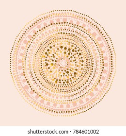 geometry circle round pattern. Tribal Indian style abstract circle geometry pattern. Elegant pale rose concept flower of sun vector illustration for card, invitation, header.