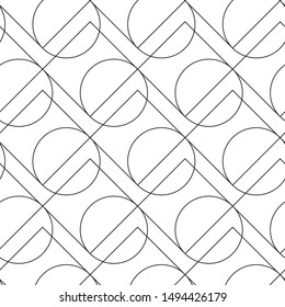 Geometry of circle and square on 
 background. vector pattern. pattern is on swatch panel.