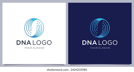 Geometría Circular DNA logo design template.icon para la ciencia tecnología