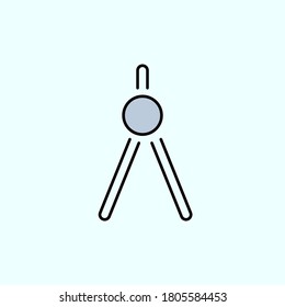 geometry, compass color vector icon, vector illustration