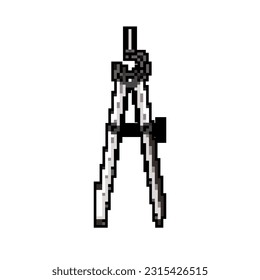 geometry compass divider game pixel art retro vector. bit geometry compass divider. old vintage illustration