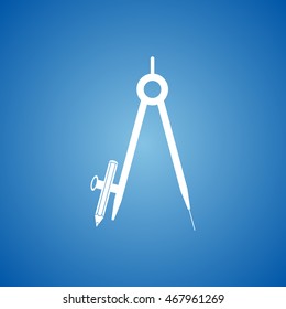 Geometry Compass Icon on blue color.