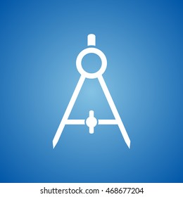 Geometry Compass Icon on blue color.