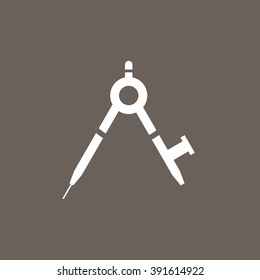Geometry Compass Icon on Dark Gray Color. Eps-10.