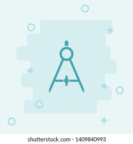 Geometry compass Icon. Simple icon, blue colored icon illustration. - Vector