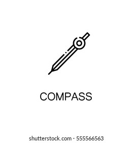 Geometry compass icon. Single high quality outline symbol for web design or mobile app. Thin line sign for design logo. Black outline pictogram on white background