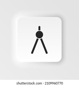 Geometry, compass icon - Vector. Simple element illustration from UI concept. Geometry, compass icon neumorphic style vector icon