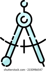 Geometry compass, illustration, vector on a white background.