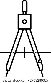 Geometry Compass Line Art Icon