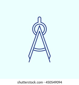 Geometry Compass Line icon. Eps-10.