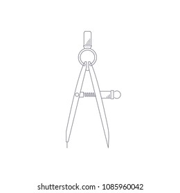 Geometry Compass, Measurement Dividers. Vector, Illustration