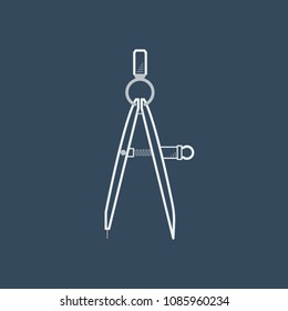 Geometry Compass, Measurement Dividers. Vector, Illustration