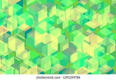 Geometry complex design overlap polygon abstract green and yellow color background vector