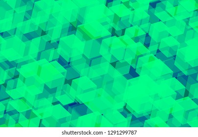 Geometry complex design overlap polygon abstract green and blue color background vector