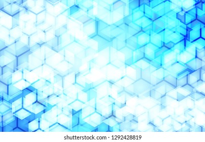 Geometry complex design overlap polygon abstract blue blur color glow background vector