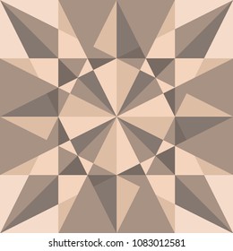 Geometry composition. Different shades od brown. Abstract art. Vector graphic. Ideal for tile print design. Polygonal background.