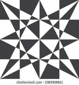 Geometry composition of different shapes. Black and white vector graphic.  Abstract art. Scandinavian design.  Modern backrounds and wallpapers. Polygonal background.
