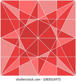 Geometry composition of different shapes. Red abstract art. Vector graphic.  Polygonal background.