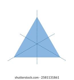 Geometry Concept. Equilateral Triangle Symmetry. Abstract Design with Symmetry in a Triangle. Symmetrical Diagram of an Equilateral Triangle.