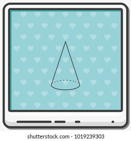 Geometry cone flat vector icon.