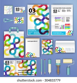 Geometry corporate identity template design with triangle shapes. Business stationery