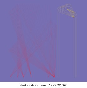 Geometry creative minimalist contemporary art illustrations for wall decoration, postcard, brochure cover design. Playful composition of basic geometric lines. Perspective architectonical. Complex.