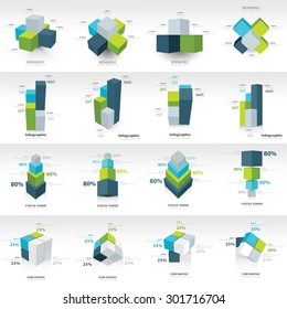 geometry cube infographic template