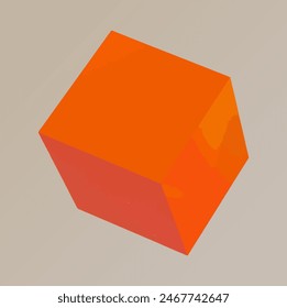 geometry cube yellow 3d vector