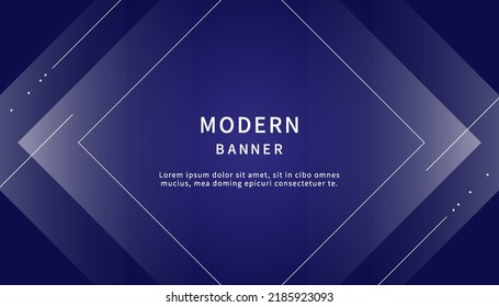 Geometry dark blue background with line and square.