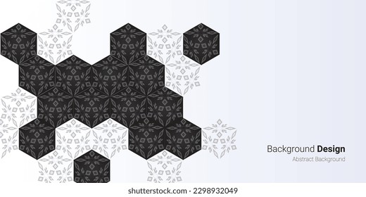 geometrischer Hintergrund mit Schnitzereien im Würfel