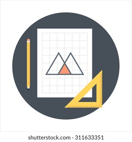 Geometry, design flat style, colorful, vector icon for info graphics, websites, mobile and print media.