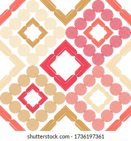 Geometry. Design with manual hatching. Ethnic boho ornament. Seamless background. Tribal motif. Vector illustration for web design or print.