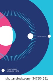 Geometry Design/ Medical Book Cover Design/ Annual Report/ Science And Technology/ Cover Book With A Picture Network And Molecules. 