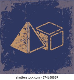 
Geometry design on old paper background,vector