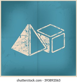Geometry design on old paper background, vector
