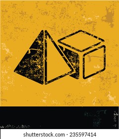 Geometry design on yellow background,yellow vector