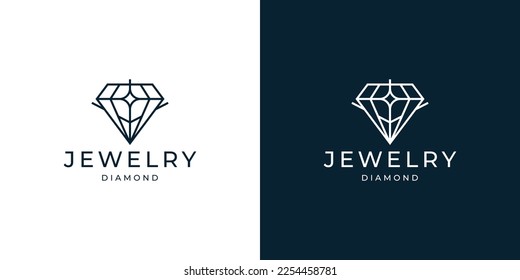 logo de gema de diamantes de geometría con concepto de luz, línea minimalista de inspiración del logotipo de joyería.